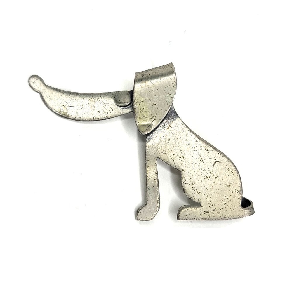 Vintage Beaucraft 925 Sterling Silver Modern Art Dog Brooch